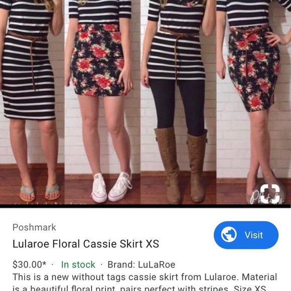LuLaRoe Cassie skirt in blue - Picture 5 of 5